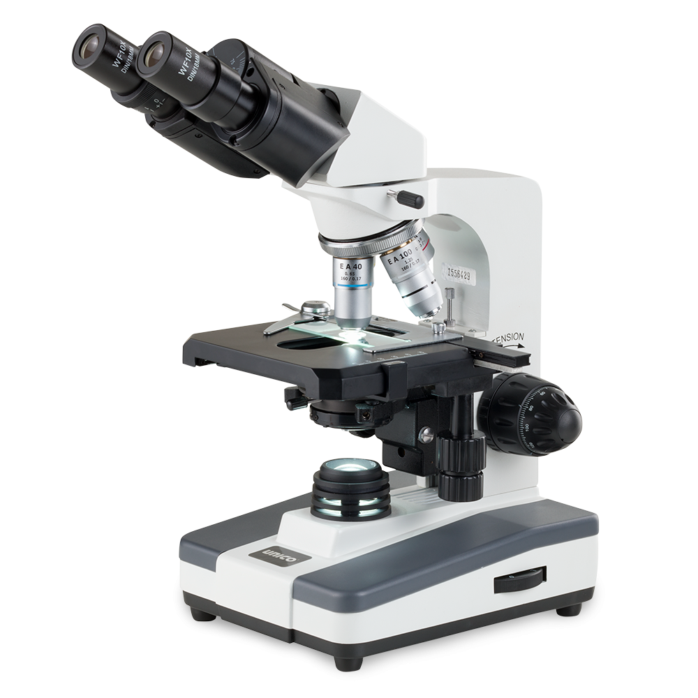 Microscope Compound Microscope Binocular Head 4X, 10X, 40X, 100X Mechanical Stage by Unico  ID M250LED